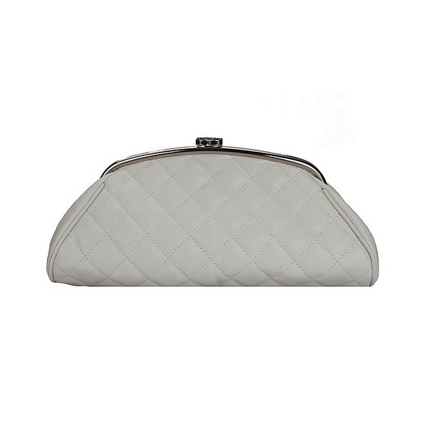 Fake Chanel Caviar Leather Coco Clutch Bags A35488 White On Sale